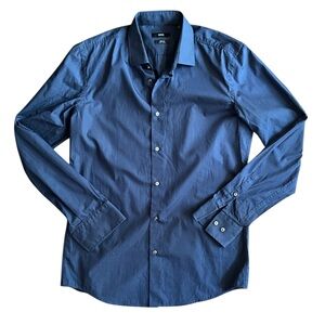 💼 BOSS Hugo Boss Slim Fit Dress Shirt – Midnight Navy Blue 💼